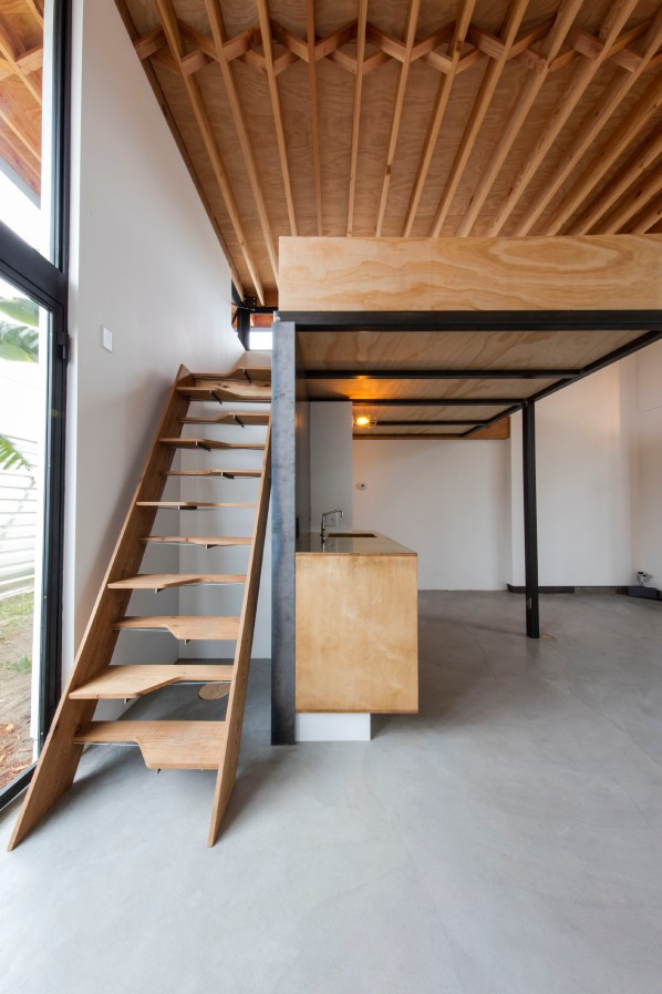 Alternate-treat stairway leads to sleeping loft